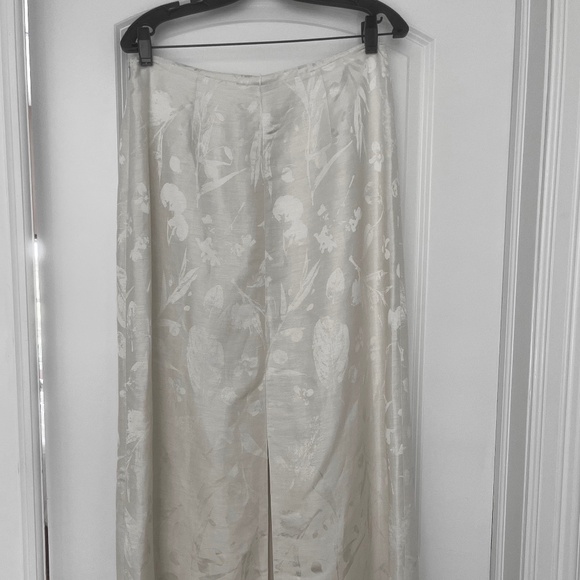 Lafayette 148 New York Linen and Viscose Jacquard Skirt Size 8 Color Pebble - Picture 6 of 10